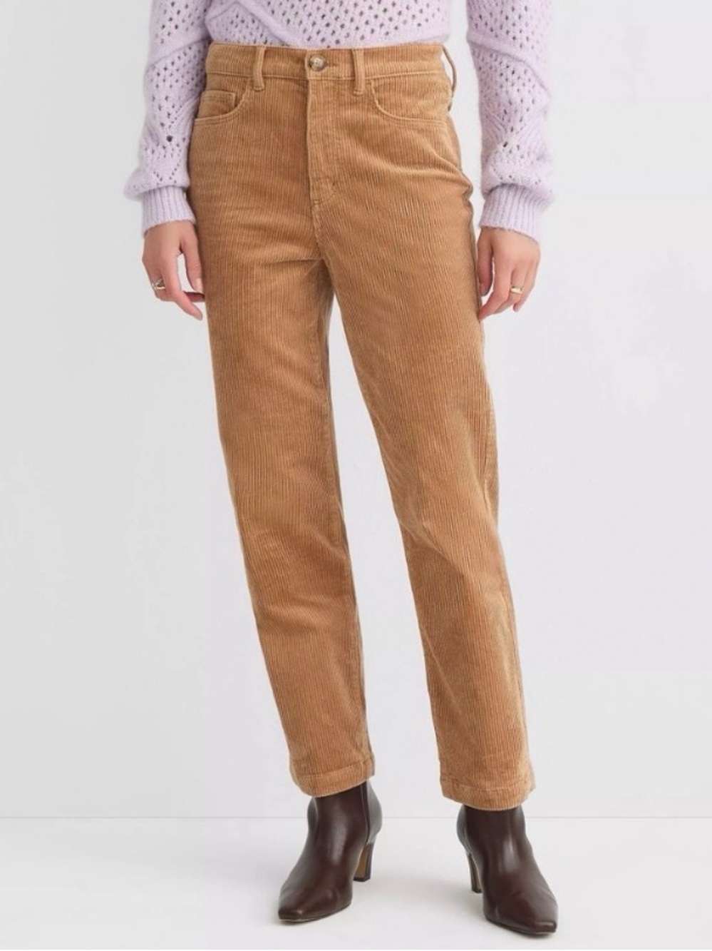 LOFT | Camel/Tan The Straight Cotton/Spandex High-Rise Corduroy Pants Sz 31/12